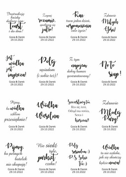 Позолоченные свадебные подвески «Водка» ECRU, 48 шт, 16 текстов