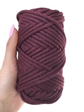 Sznurek Bawełniany z Rdzeniem BURGUND 50m 5mm