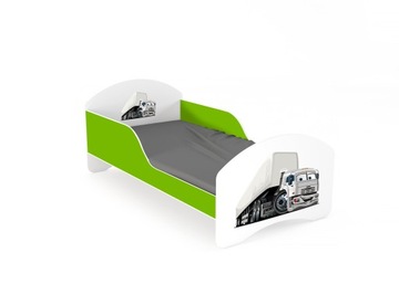Детская кровать LEO2 140х70 белый и салатовый