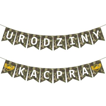 Girlanda WOJSKO CZOŁGI urodziny - Personalizacja