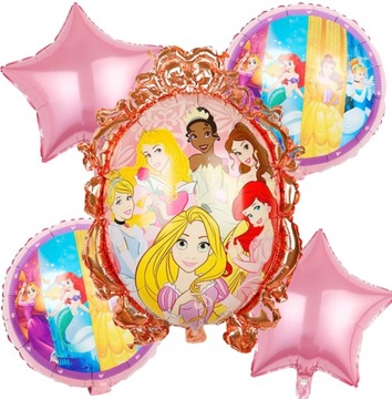 Balony foliowe KSIĘŻNICZKI Disney PRINCESS urodziny dekoracja zestaw 5szt.