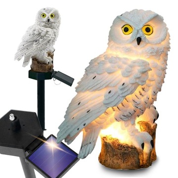 LAMPA SOLARNA OGRODOWA SOWA WODOODPORNA DUŻA LED