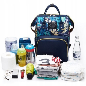 СУМКА-ОРГАНИЗАТОР ДЛЯ КОЛЯСКИ РЮКЗАК ДЛЯ МАТЕРИ И РЕБЕНКА 3В1 ДЛЯ ЦВЕТОЧНОЙ ПРОГУЛКИ