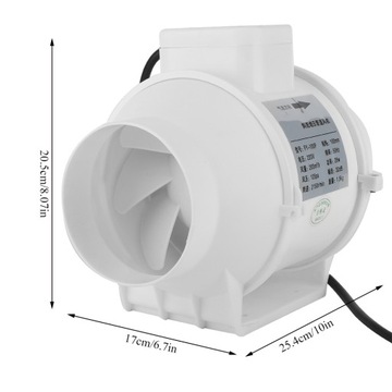 5-дюймовый канальный вытяжной вентилятор для гидропоники SN