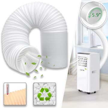 RURA DO KLIMATYZATORA PRZENOŚNEGO WĄŻ HARMONIJKOWA WZMOCNIONA 15CM/1.5M