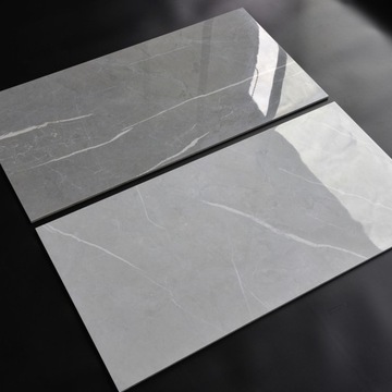 ГЛЯНЦЕВАЯ СЕРАЯ ПЛИТКА 60x120 1 степень блеска