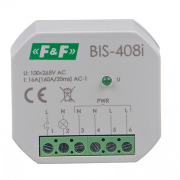 F&F PRZEKAŹNIK BISTABILNY 16A 230V BIS-408-LED