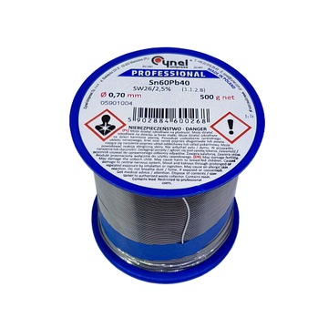 0.70mm 0.5kg Sn60Pb40 cyna z topnikiem Cynel