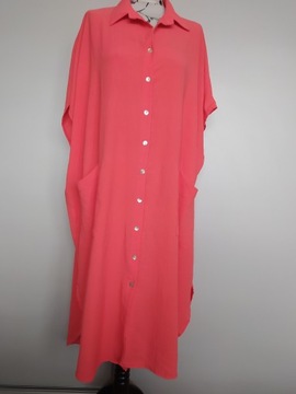 Włoska nowa koszula sukienka koszulowa plus size