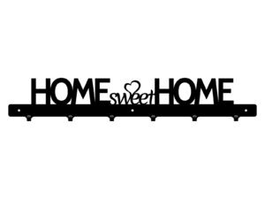 Wieszak na kurtki Home sweet home 60 cm czarny