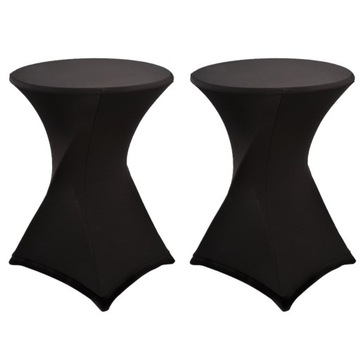 POKROWIEC NA STOLIK BAROWY KOKTAJLOWY H110 CZARNY |fi80cm 2 SZTUKI