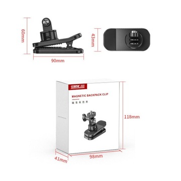 МАГНИТНЫЙ ПОВОРОТНЫЙ ЗАЖИМ ДЛЯ СПОРТИВНЫХ КАМЕР GOPRO HERO 11 НА РЮКЗАКЕ