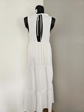 Asos sukienka letnia biała długa dzianinowa 44