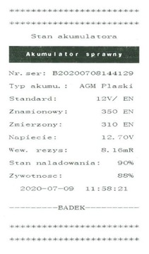 tester diagnostyczny BDT7000 tester akumulatorów IDEAL tester z drukarka