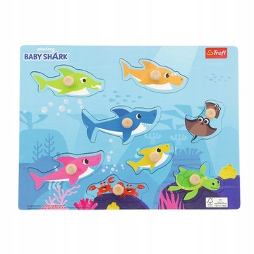 ZABAWKA DREWNIANA PUZZLE MEDIUM BABY SHARK