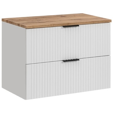 Szafka pod umywalkę 80 cm ADEL WHITE z blatem DĄB WOTAN