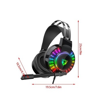 Игровые наушники для геймеров с микрофоном для ПК со светодиодной подсветкой RGB ON-EAR