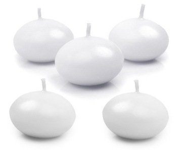 Eleganckie świeczki pływające 4cm dyski 5szt BIAŁE