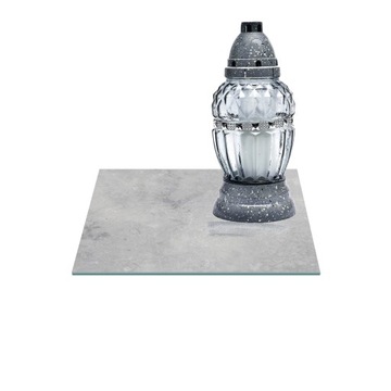 SZKLANA PODSTAWKA POD ZNICZE 25x25cm Beton 275e