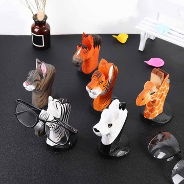 Śliczne 3D zwierzęce rzeźby w drewnie stojak na okulary przeciwsłoneczne i półka koń