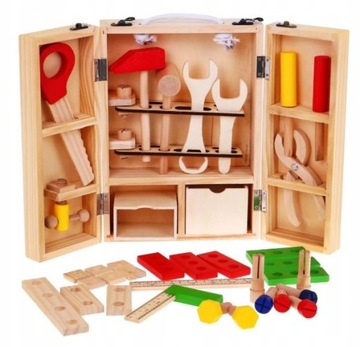 ДЕРЕВЯННЫЙ НАБОР ДЛЯ ПОДЕЛКИ, ИНСТРУМЕНТЫ + ЧЕМОДАН