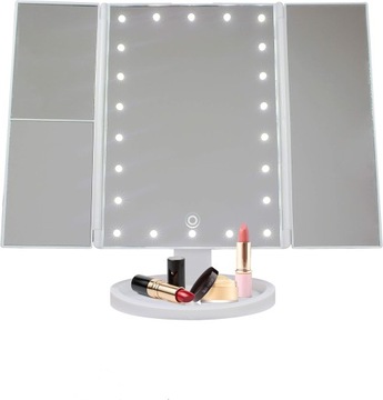Складное косметическое зеркало с подсветкой для макияжа LED 22 светодиода
