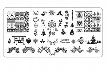 BLASZKA PŁYTKA DO STEMPLI PAZNOKCI ŚWIĄTECZNA XY3