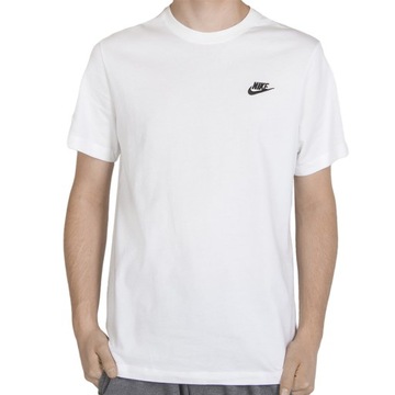 NIKE Koszulka Sportswear T-shirt Męski Biały Bawełniany XS