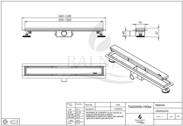 ОТЧАСТНИК BALNEO С ЛИНЕЙНЫМ СЛИВОМ GOLD ГЛУБИНОЙ 90 СМ