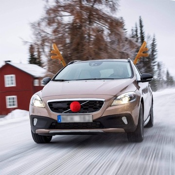 УКРАШЕНИЕ АВТОМОБИЛЯ РОГА ОЛЕНЯ С НОСОМ АВТОМОБИЛЬНЫЙ НОС РУДОЛЬФА