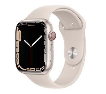 Apple Watch Series 7 GPS + Cellular Smartwatch 45 mm srebrno-biały polarny