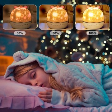PROJEKTOR GWIAZD LAMPKA NOCNA OBROTOWA DLA DZIECI