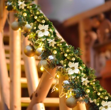 ЕЛОЧНАЯ ГИРЛЯНДИЯ СВЕТОДИОДНАЯ РОЖДЕСТВЕНСКАЯ ИСКУССТВЕННАЯ ЦЕПЬ Зеленая Толстая 3м