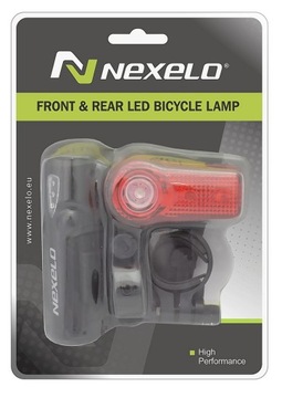 Комплект велосипедных фонарей NEXELO на батарейках (перед + зад) (L177023NEX)