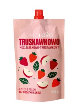 OWOLOVO Mus jabłkowo-truskawkowy Truskawkowo 200 g