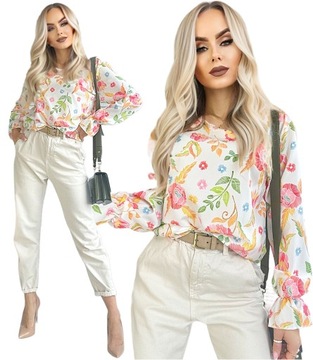 ELEGANCKA BLUZKA damska modna wzorzysta print