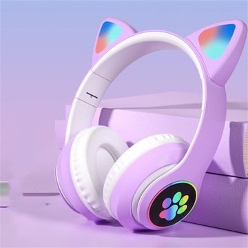 БЕСПРОВОДНЫЕ НАУШНИКИ ДЛЯ ДЕТЕЙ НАУШНИКИ CAT EAR ДЛЯ ДЕВОЧКИ