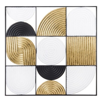 DEKORACJA ŚCIENNA METALOWA ZŁOTA BIAŁA CZARNA