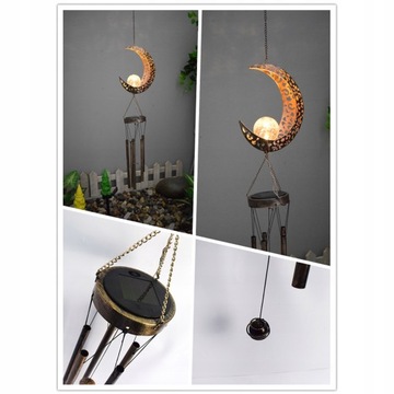 Светодиодные солнечные перезвоны ветра Открытый подвесной солнечный ветер