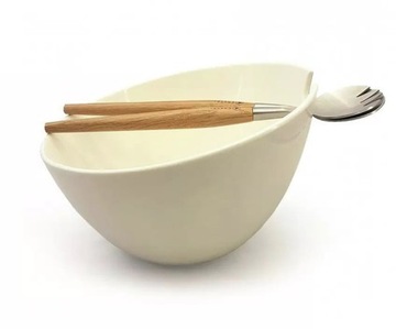 Misa porcelanowa duza misa do salaty z przyborami elegancka misa do salat