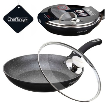 Patelnia Marmurowa Indukcja Gaz 26 CM Cheffinger Aluminium