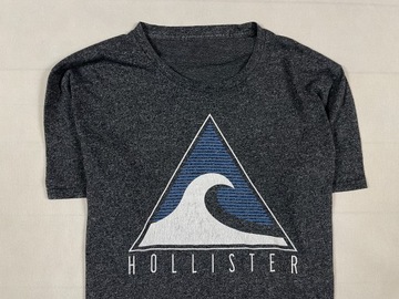 Hollister T-Shirt Koszulka Męska Szara Duża Klasyczna Logo Unikat L XL