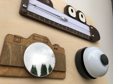 Сенсорно-манипуляционная доска Монтессори Сафари, бежевый, XL + БЕСПЛАТНОЕ имя