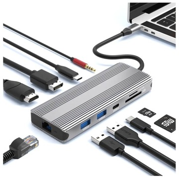 HUB USB-C HDMI 2.1 DisplayPort 8K 4K 120Hz PD 100W