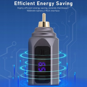 Батарея для ручки для татуировки, серый RCA, 1500 мАч, тип C
