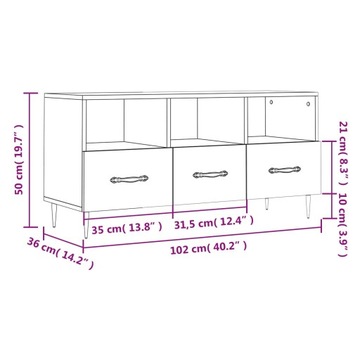 vidaXL Тумба под телевизор Дуб дымчатый 102x36x50 см