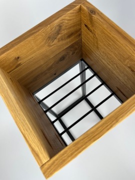 Промышленная подставка для цветов LOFT, средняя, ​​ПОДСТАВКА ДЛЯ ЦВЕТОВ ДУБА, подставка из массива дерева