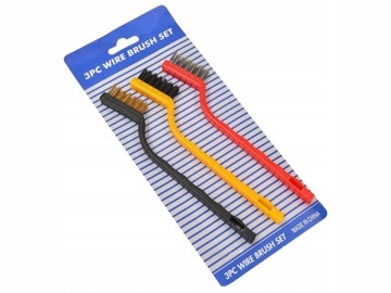 НАБОР ПРОВОЛОЧНЫХ ЩЕТОК ИЗ 3 ТЕХНИЧЕСКИХ ЩЕТОК СТАЛЬ ЛАТУНЬ НЕЙЛОН