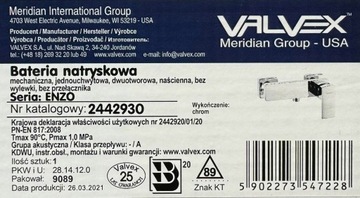 VALVEX POLSKA смеситель для душа + тропический душ 26x19 с полкой