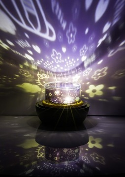 Lampka projektor wielokolorowy gwiazdy wzory